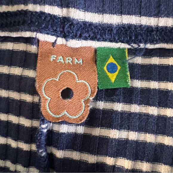 Farm Rio ribbed blue & white striped stretch pull on skirt excellent condition - Picture 9 of 9